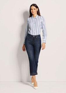 Ausgestellte Jeans mit Strass-Deko und Fransen thumbnail 3