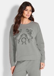 Sweatshirt mit edler Lochstickerei thumbnail 2