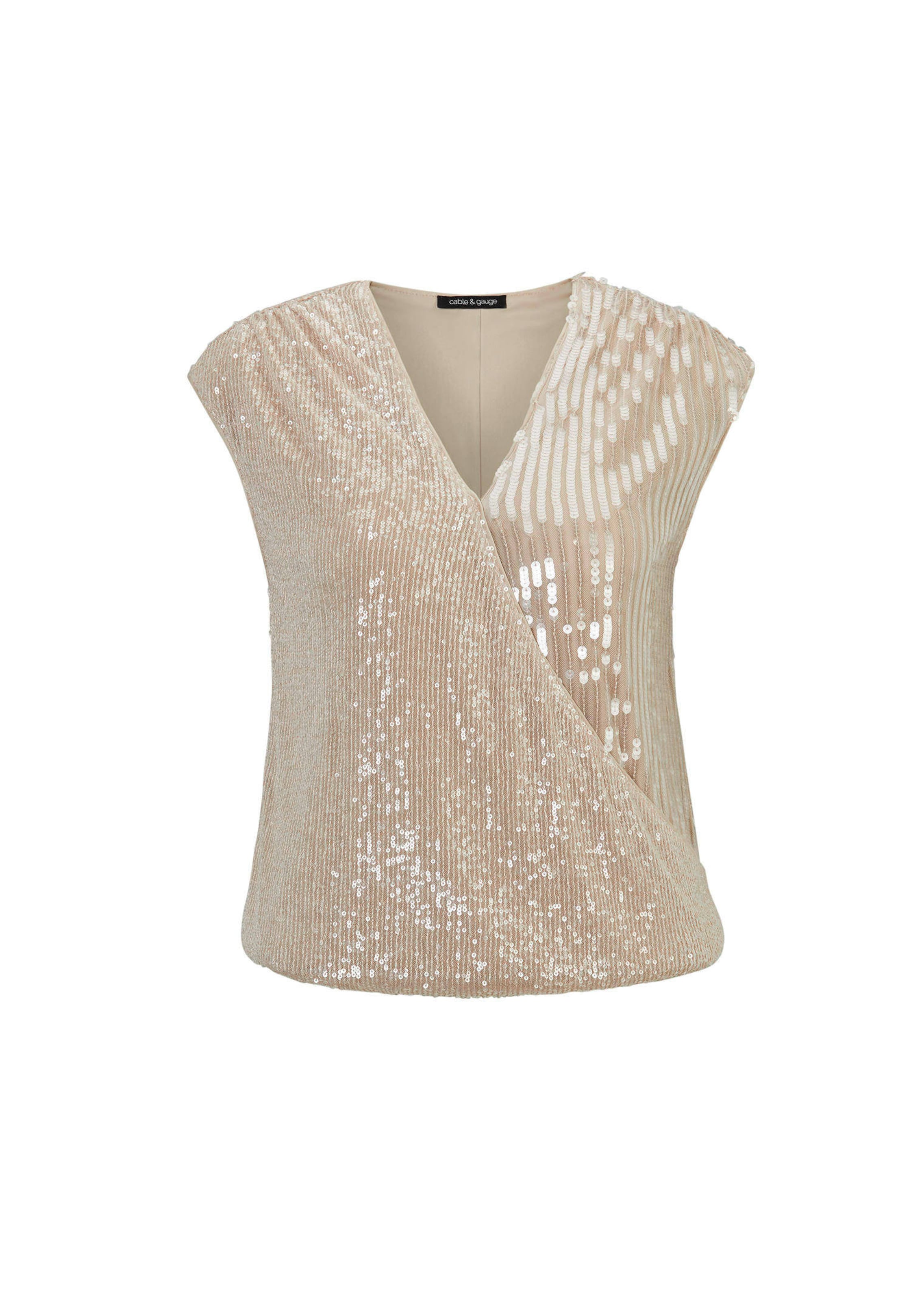 Elegantes Paillettenshirt in Wickeloptik