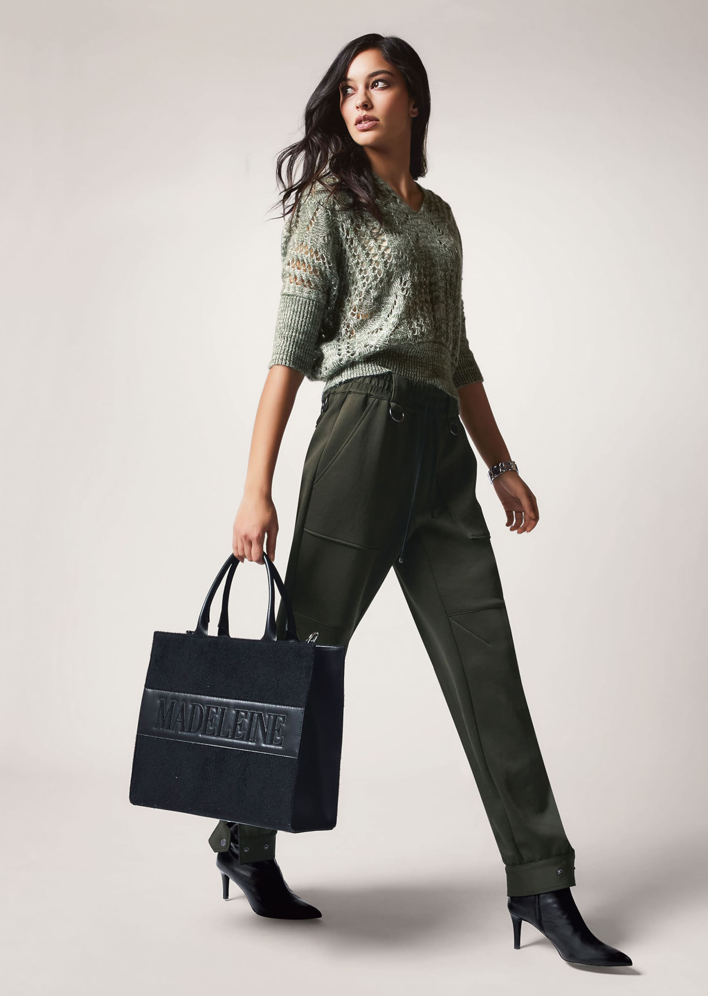 Ajour Strick Pullover mit Alpaka-Anteil