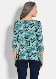 Jersey shirt met bloemenmotief thumbnail 3
