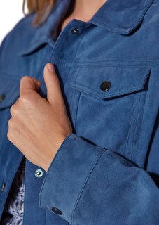 Veste en cuir. Cuir velours de chèvre thumbnail 6