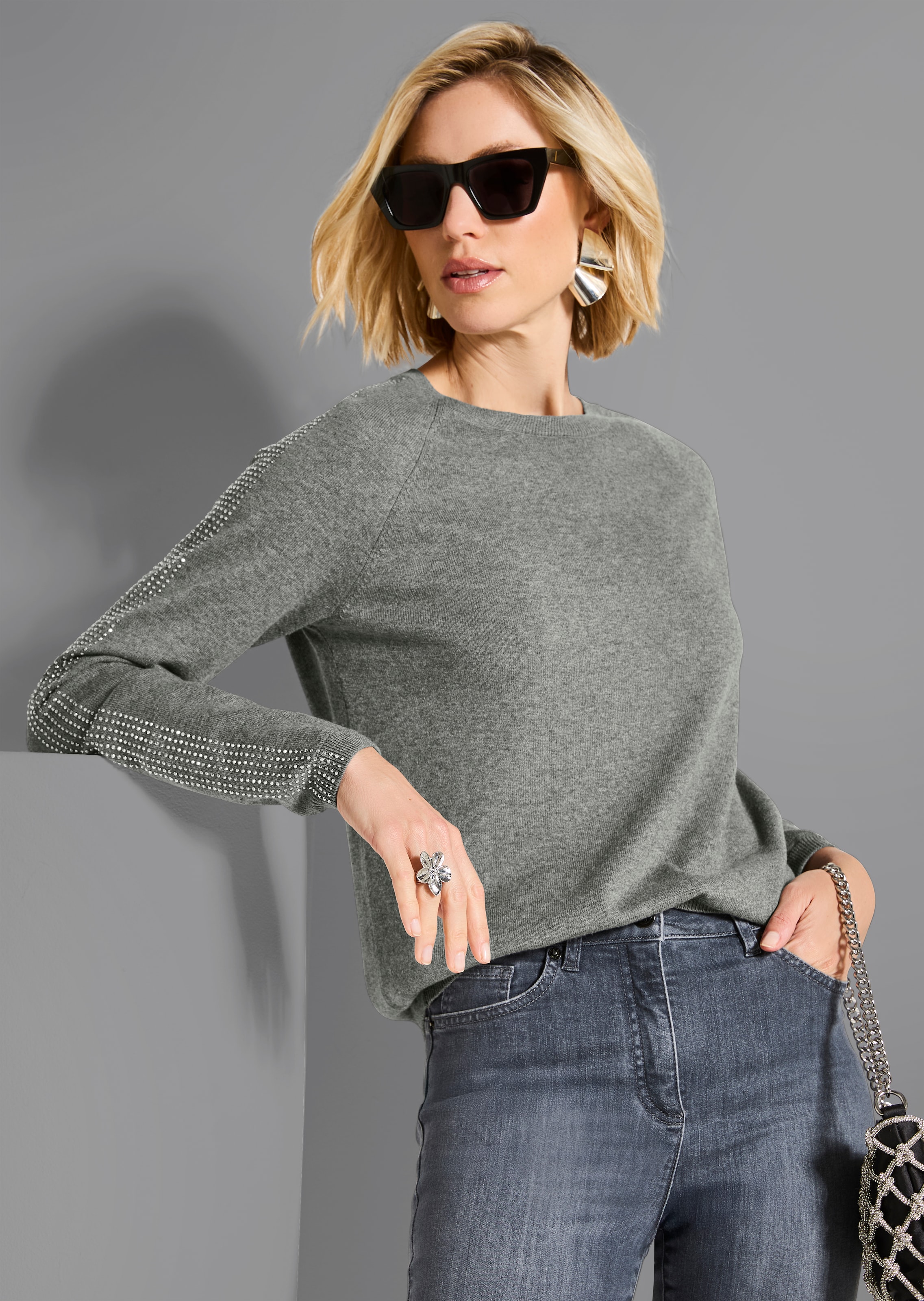 Pullover mit Kaschmir und Strass