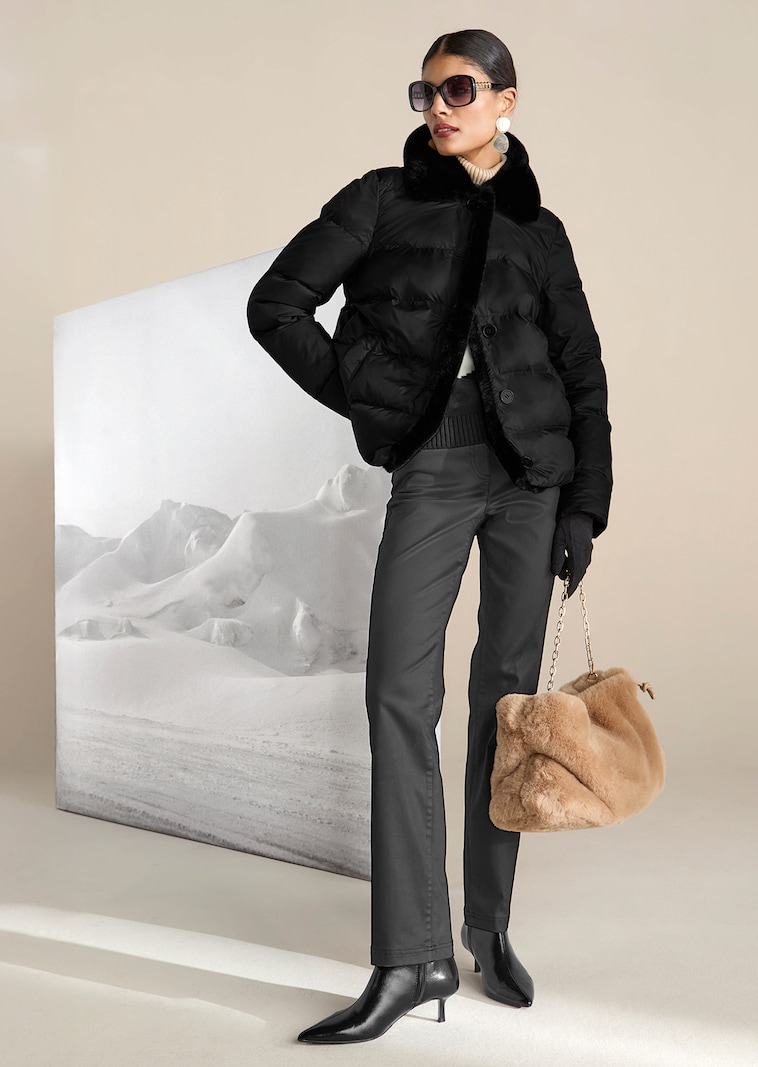 Steppjacke mit Teddyfellkragen
