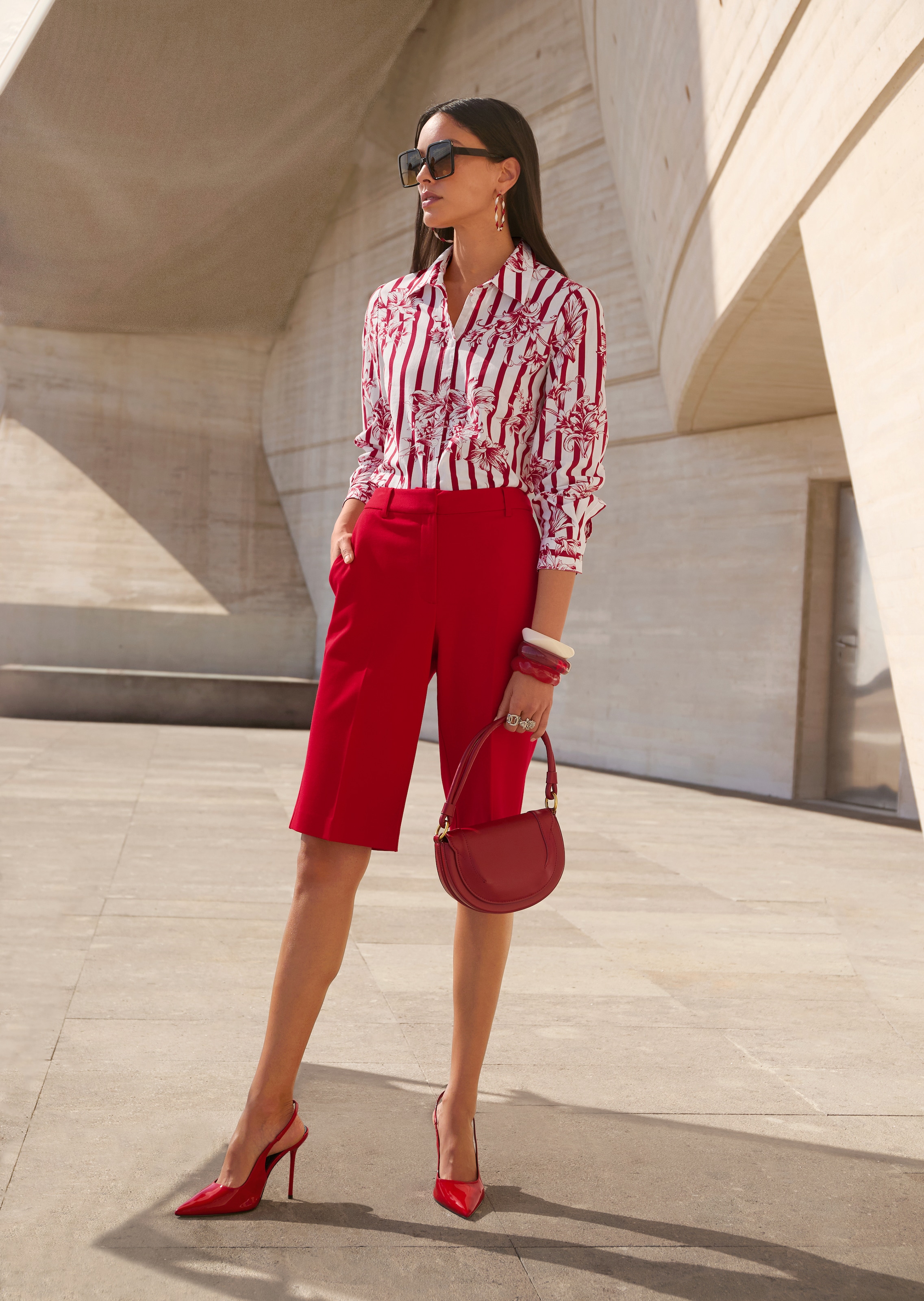 Elegante Jersey-Bermuda mit Stretch