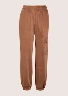 Pantalon en satin à taille élastiquée thumbnail 7
