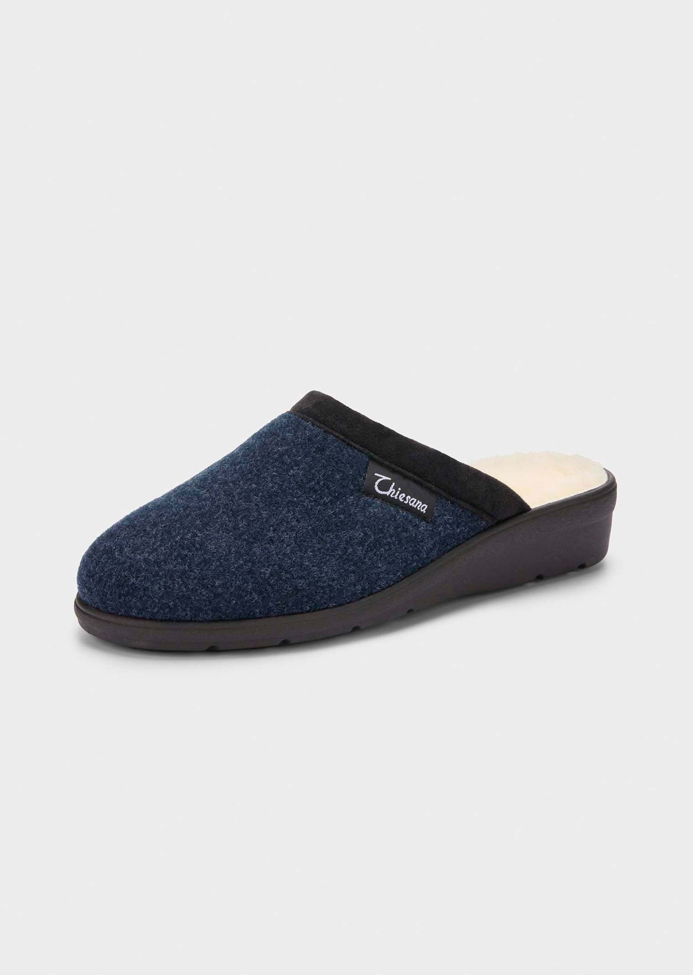 Pantoffels met voering van zuiver scheerwol