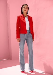 Kurzer Jersey-Blazer mit Zopfmuster thumbnail 1
