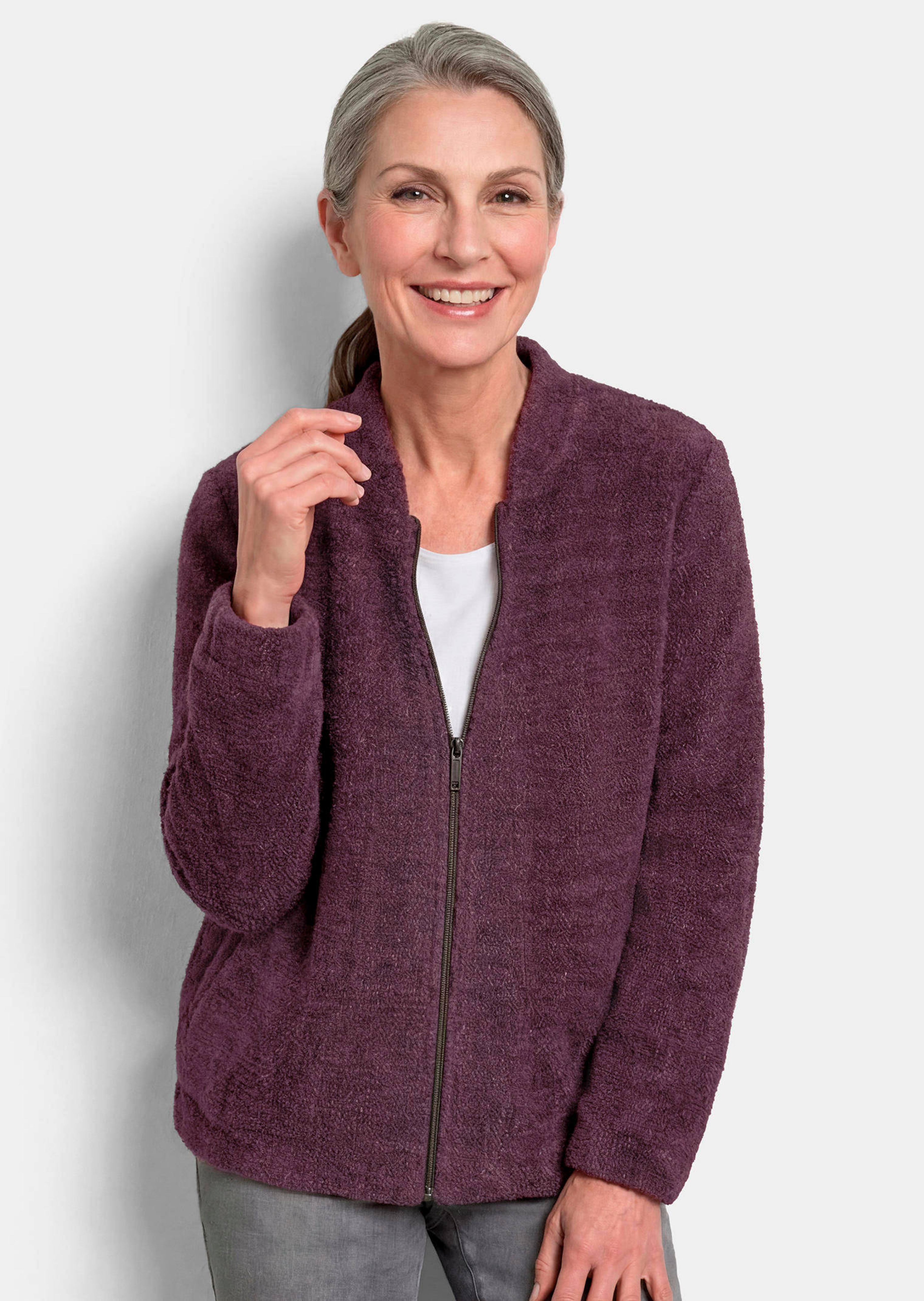 Blouson en fil plume aux reflets subtils
