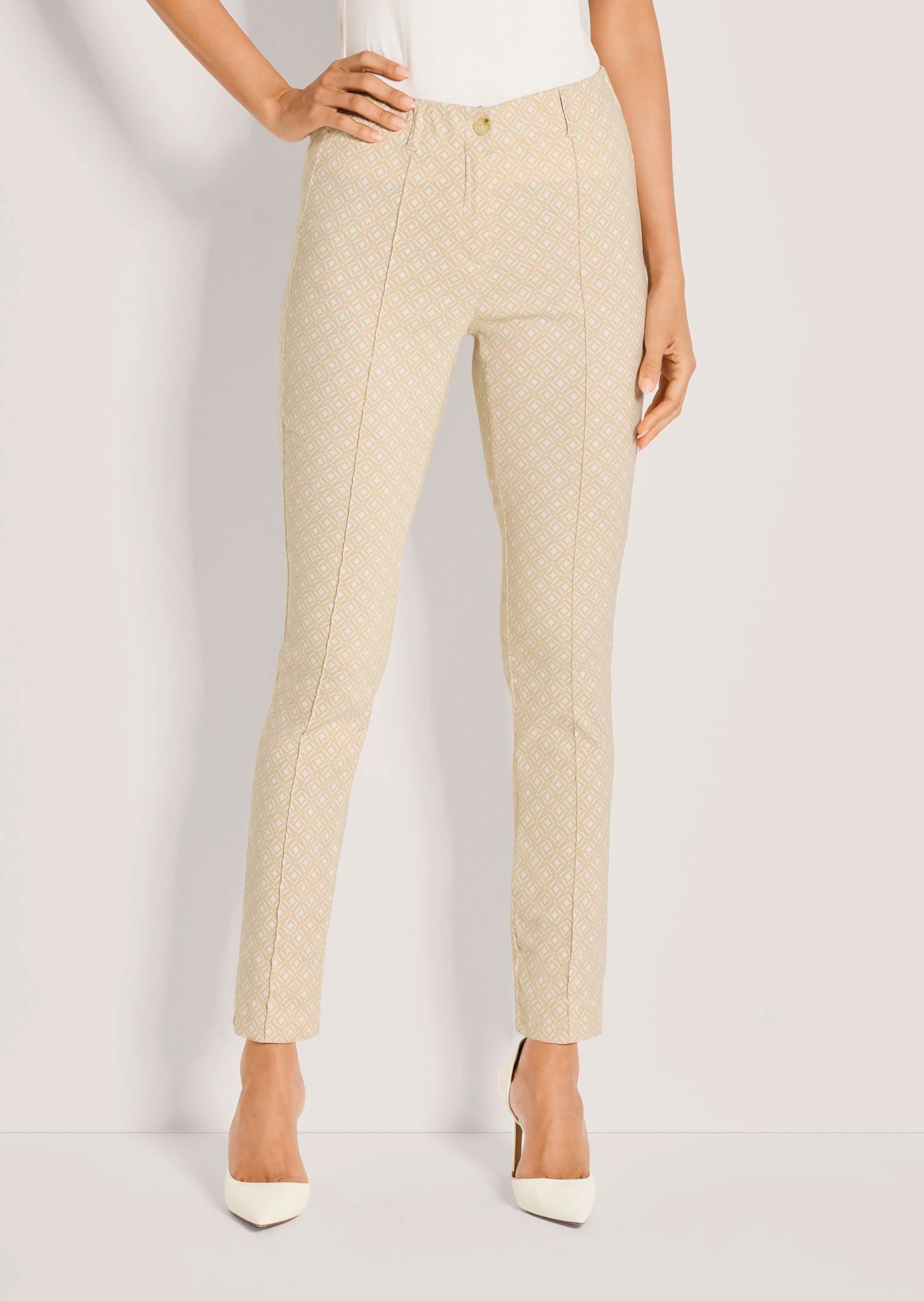Schmale Jacquardhose mit Minimaldessin