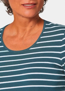 Ringelshirt mit hochwertigen, garngefärbten Ringeln – auch nach häufigem Waschen bleibt die Farbe lange schön. In formstabiler Baumwoll-Elasthan-Qualität. Länge ca. 66 cm in Gr. 46, ca. 62 cm in Gr. 23. thumbnail 5