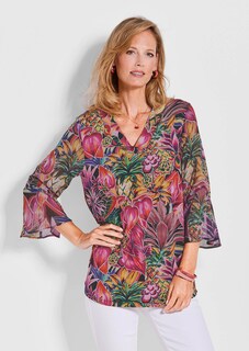 Blouseshirt met mouwen van fijn chiffon thumbnail 1
