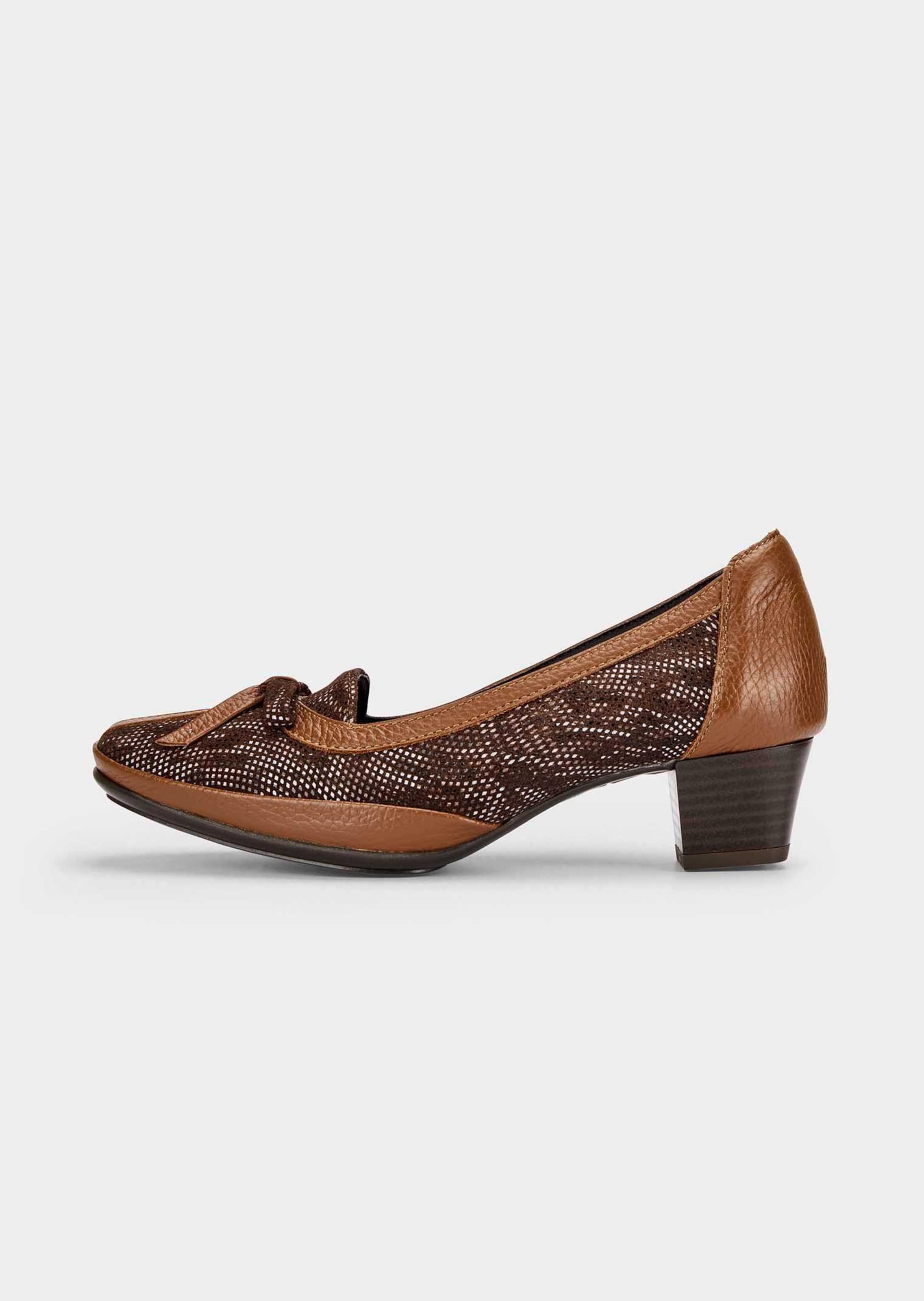 Leder-Pumps mit Reptil-Optik