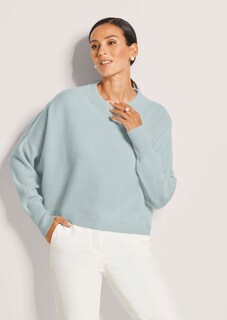 Kurzer Oversize-Pullover mit Kaschmir thumbnail 1