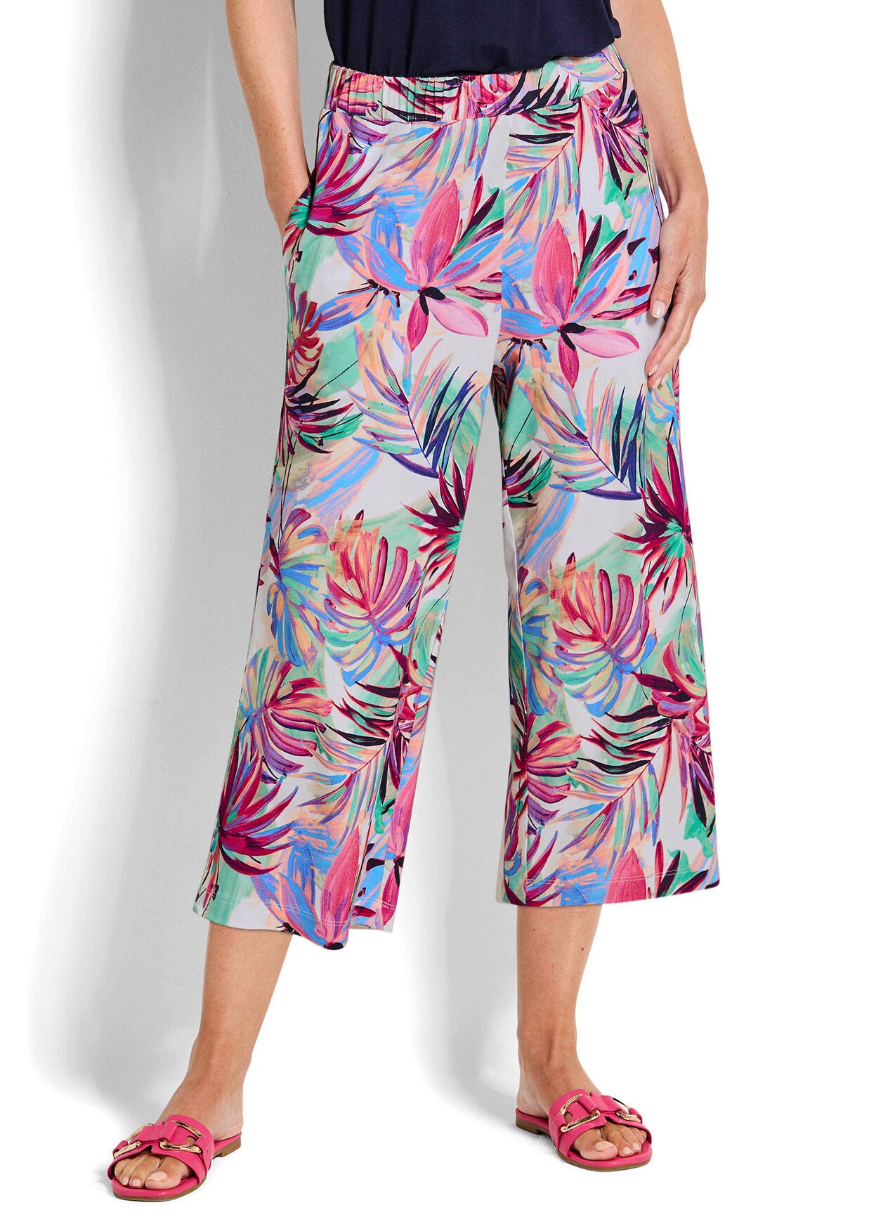 Jersey culotte VERA met palmenprint