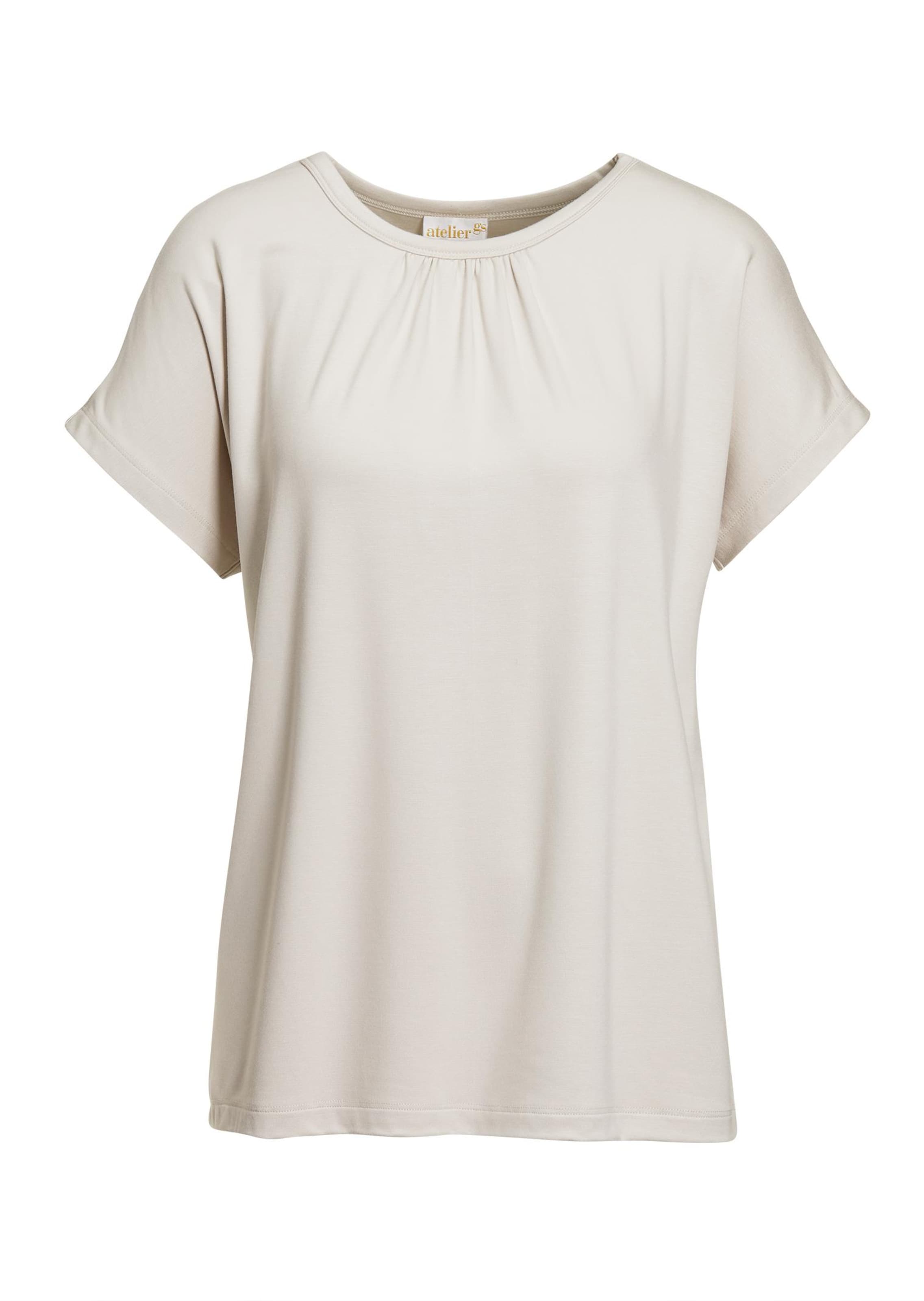 Comfortabel shirt met ronde hals van glanzend materiaal