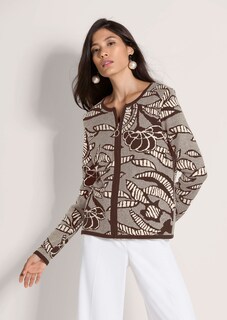 Blazer en maille à imprimé jacquard et zip thumbnail 2