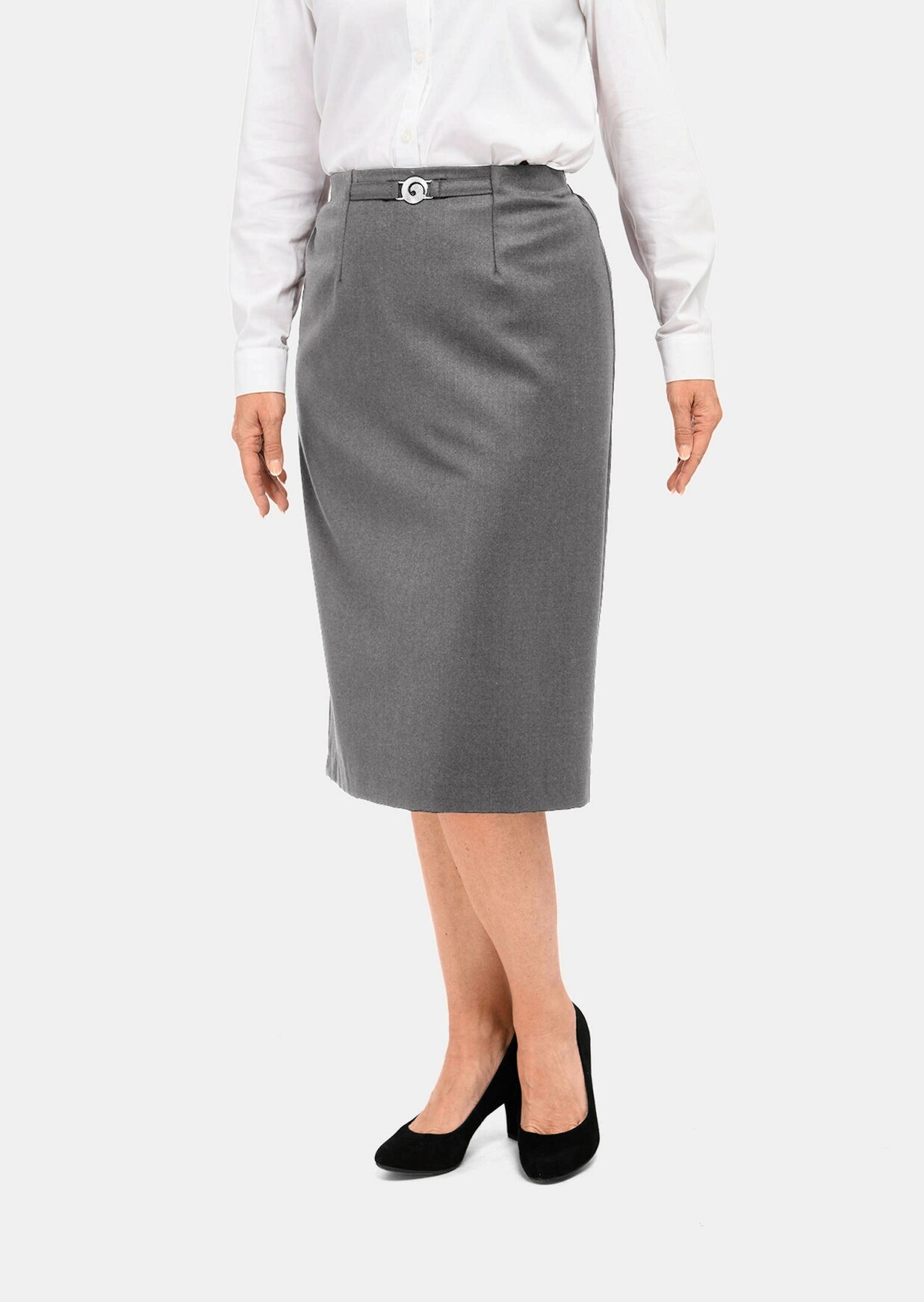 Klassieke scheerwollen rok met elastische tailleband