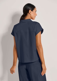 Kurzärmelige Bluse mit Seitenschlitzen thumbnail 4