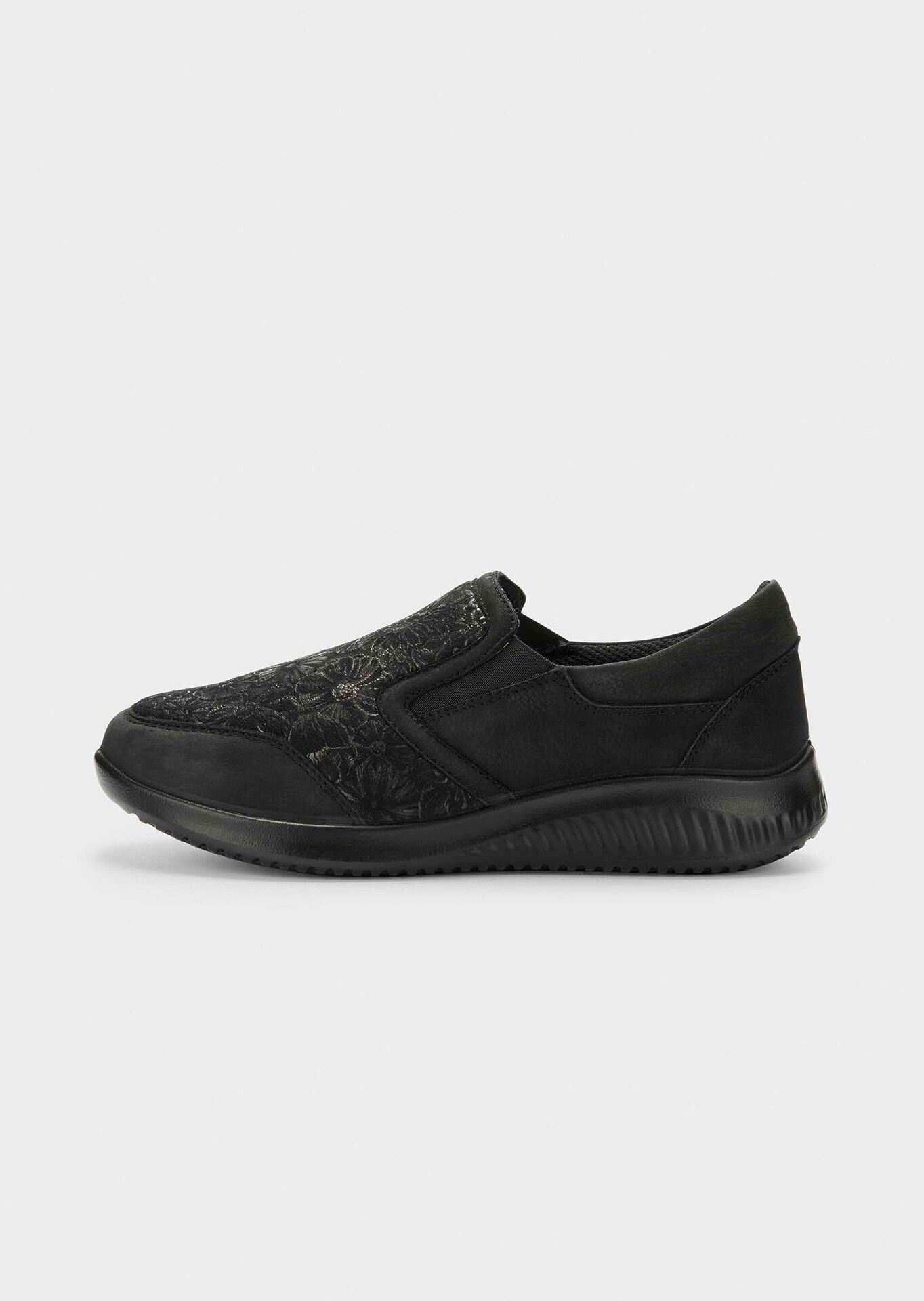 Hallux-Slipper mit schimmerndem Blumenmuster