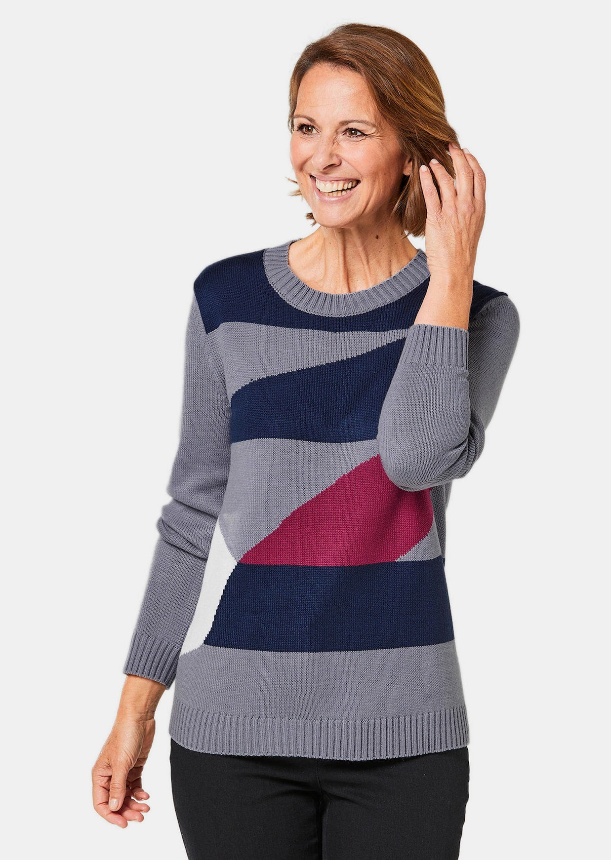 Attraktiver Intarsienpullover