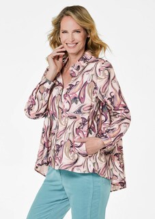 Weite Hemdkragenbluse mit Paisley Muster thumbnail 1