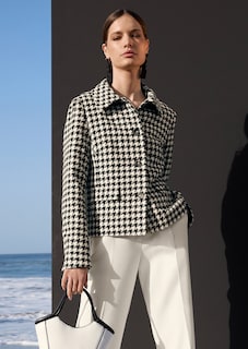 Korte blazer met pied-de-poule-motief thumbnail 1