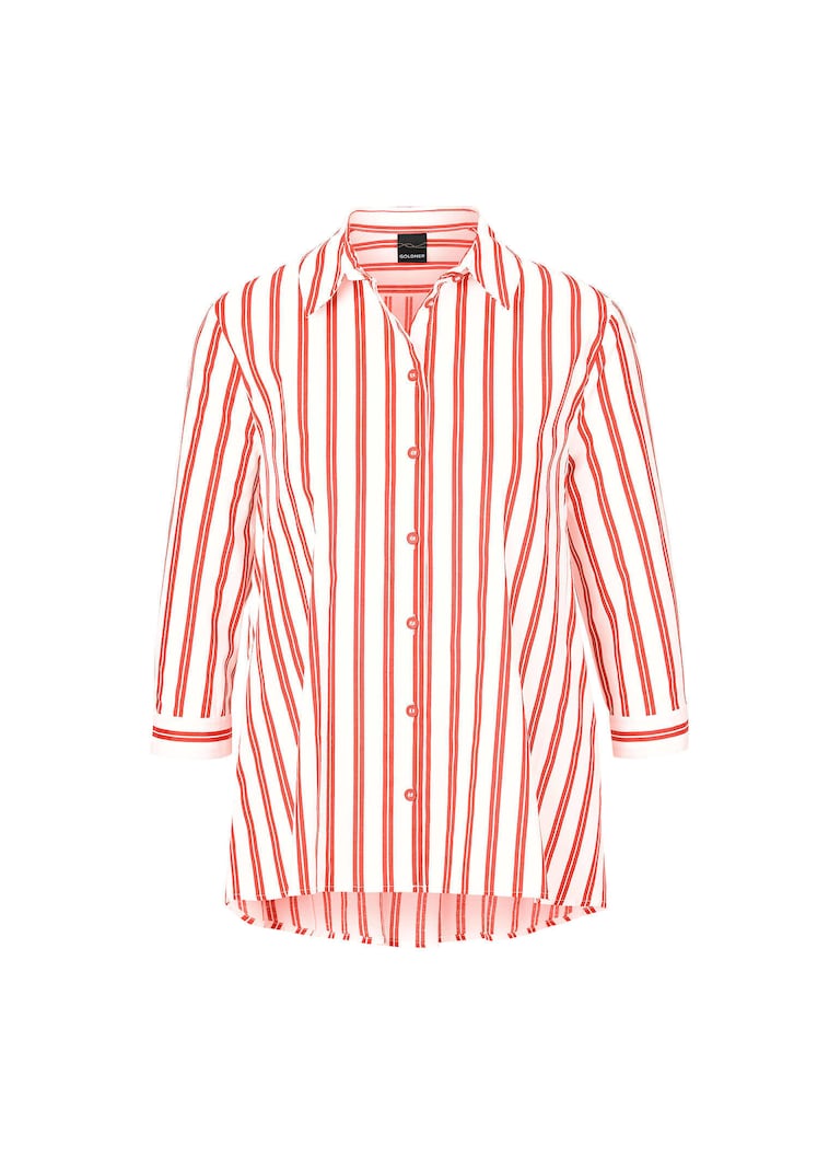 Schlichte Baumwoll-Bluse mit 3/4-Arm