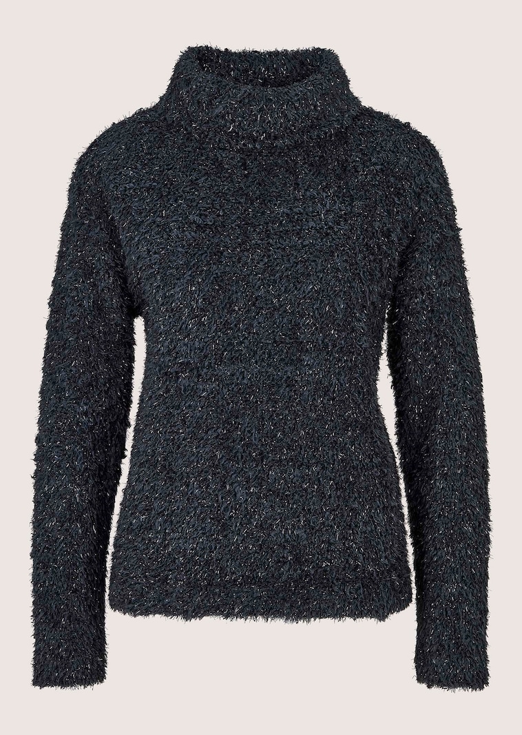 Flauschiges Sweatshirt mit Rollkragen