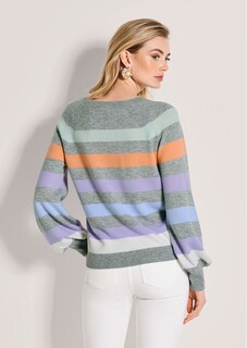 Gestreifter Pullover mit V-Ausschnitt thumbnail 4