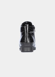 Bottines en cuir verni avec embossage crocodile thumbnail 2