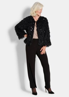 Jacke in Feder-Optik mit Pailletten thumbnail 2