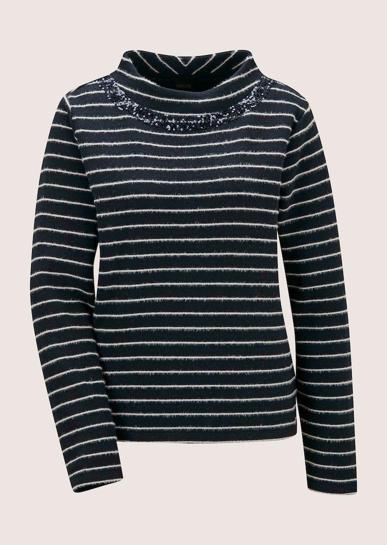 Sweatshirt met strepen en pailletten