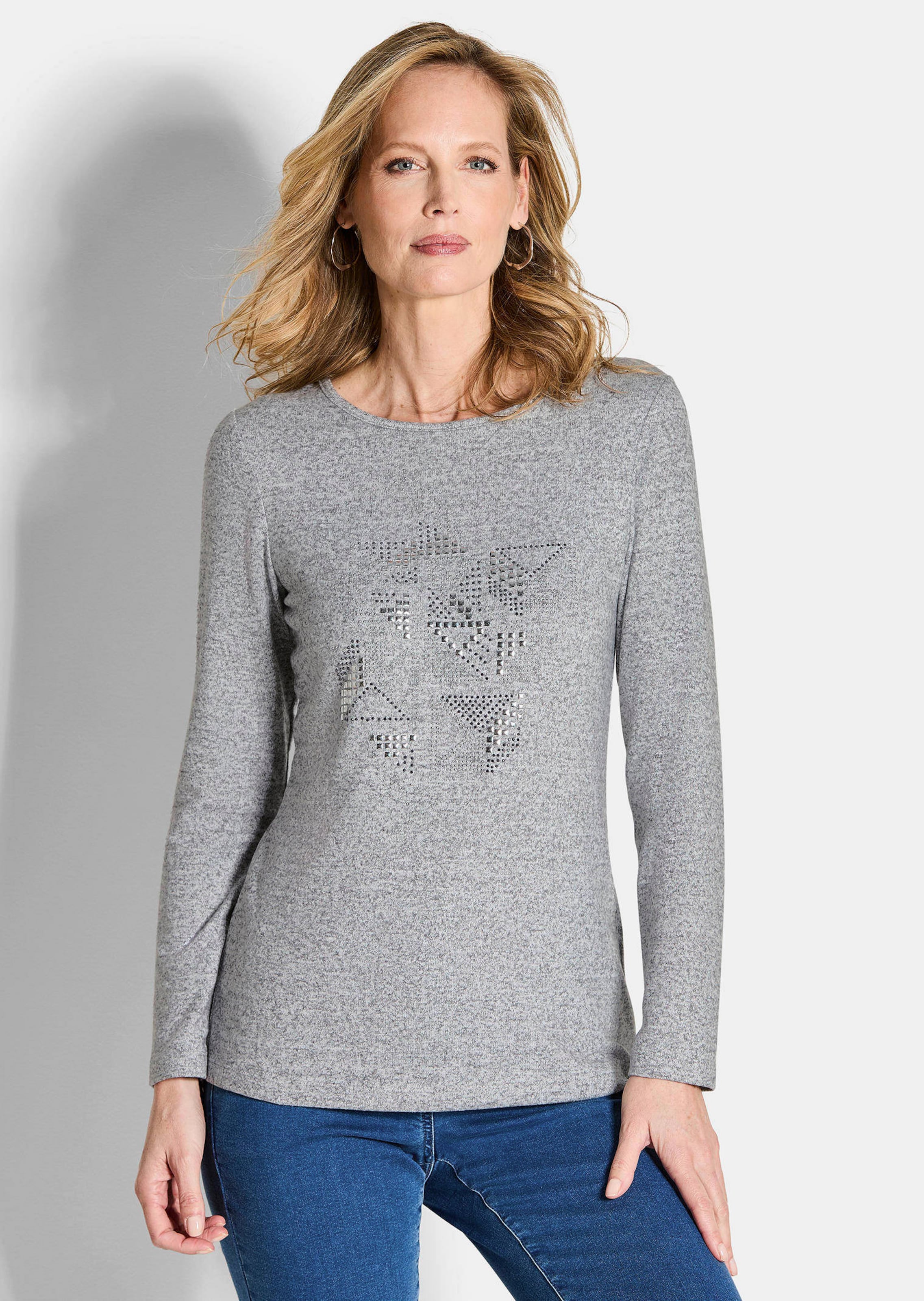 Langarmshirt mit U-Boot-Ausschnitt