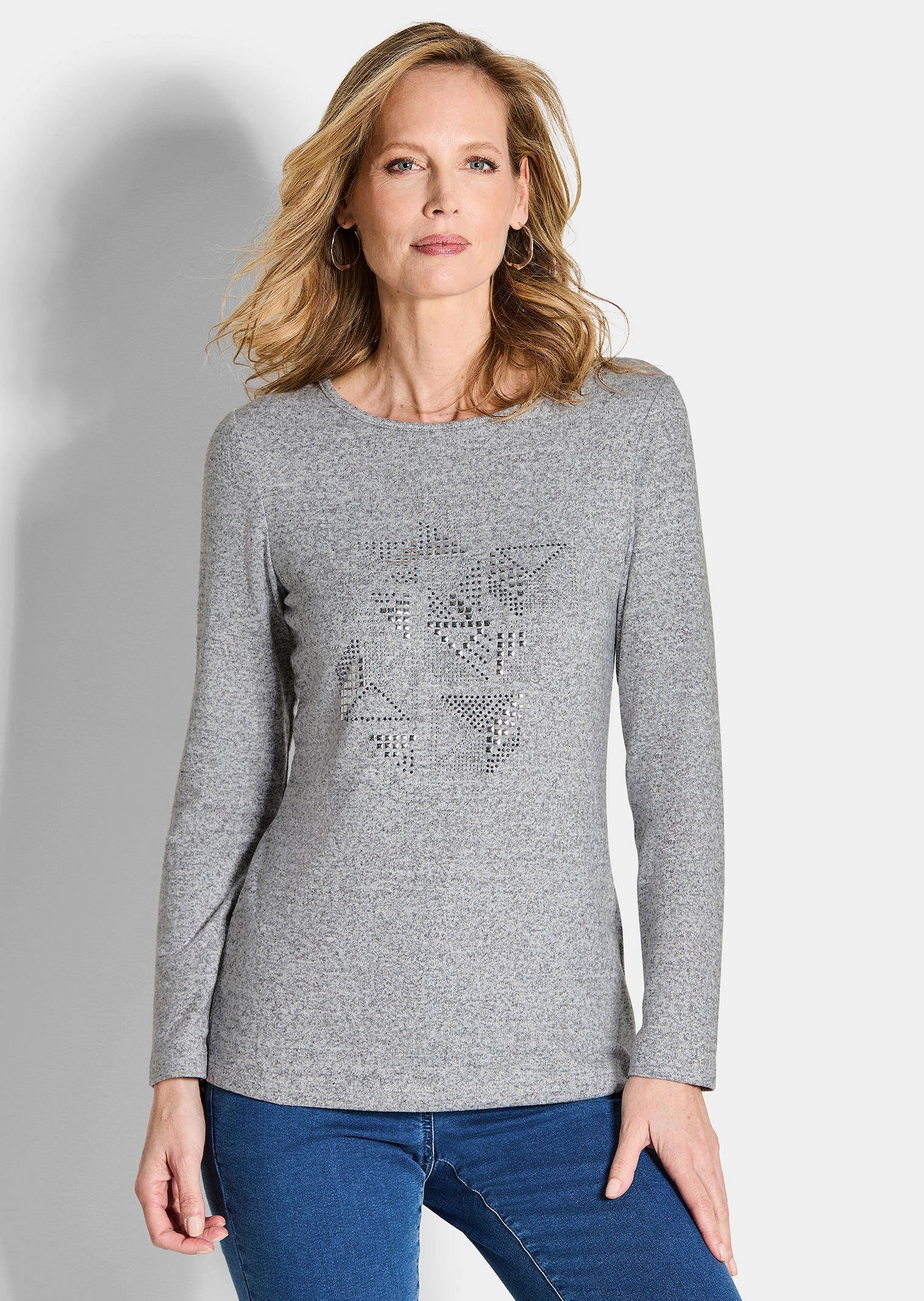 Shirt met applicatie en lange mouwen
