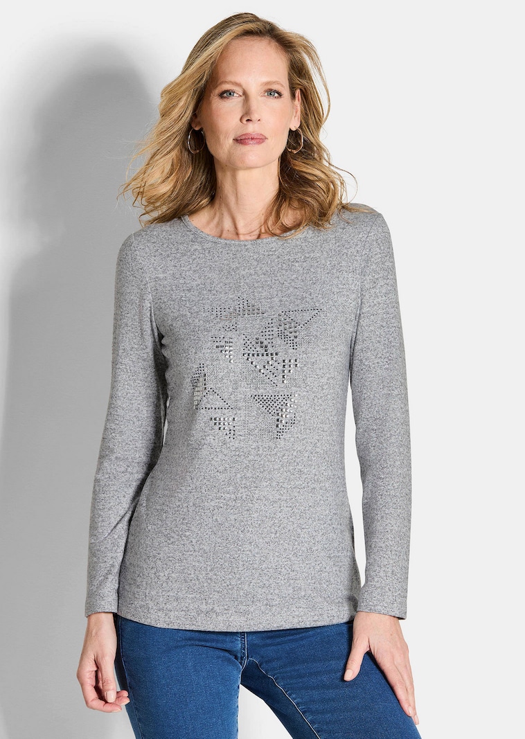 Shirt met applicatie en lange mouwen