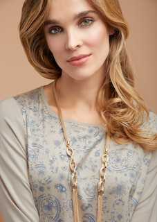 Soepel blouseshirt met glanzende paisley-print thumbnail 4