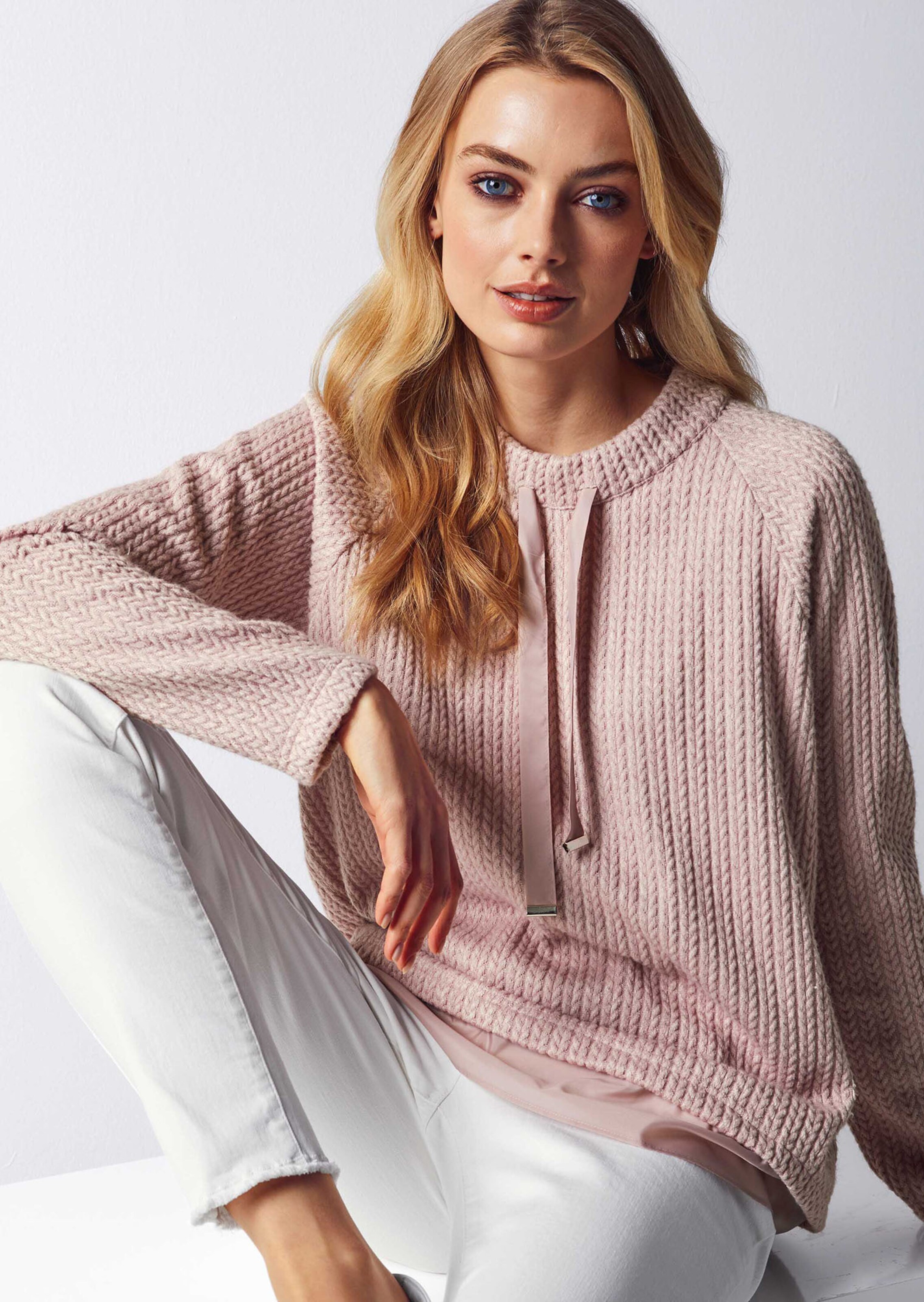 Sweatshirt in Strickoptik