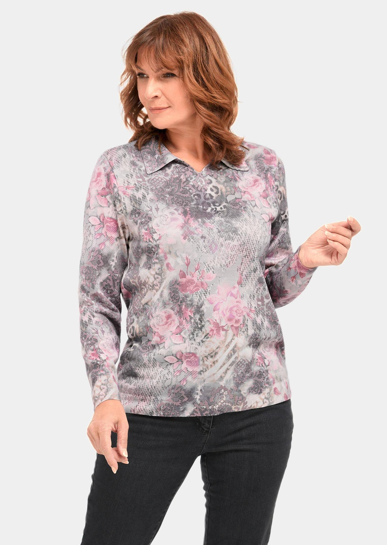 Pull imprimé à col polo Di-Strick