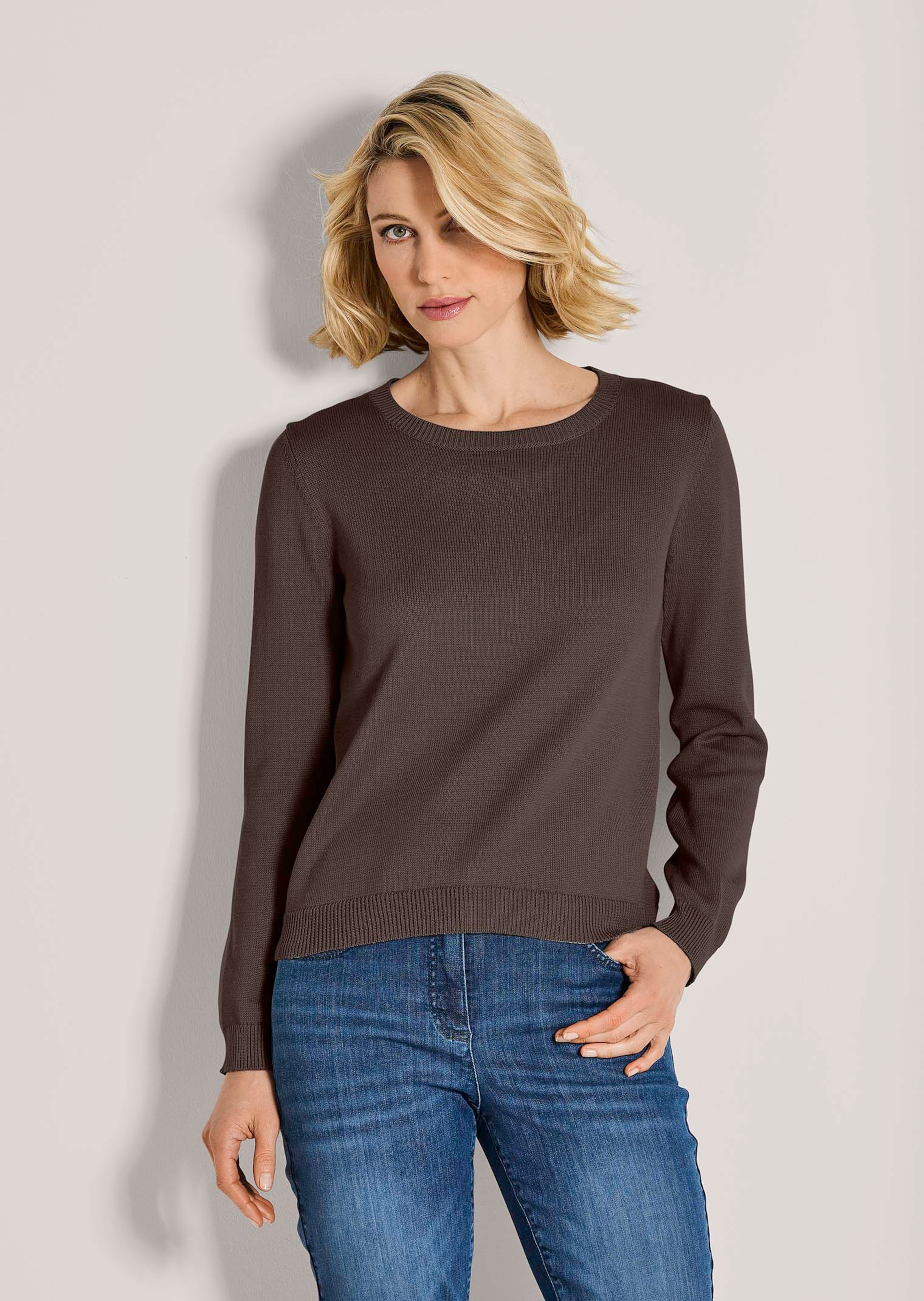 Feinstrick-Pullover aus reiner Baumwolle