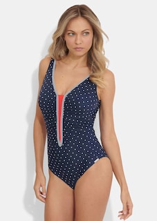 Polka dot V-neck swimsuit thumbnail 1