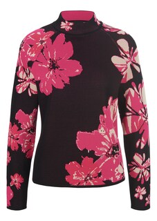 Pull maille jacquard motif fleuri thumbnail 2