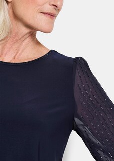 T-shirt avec manches en voile ornées de pierres scintillantes thumbnail 5