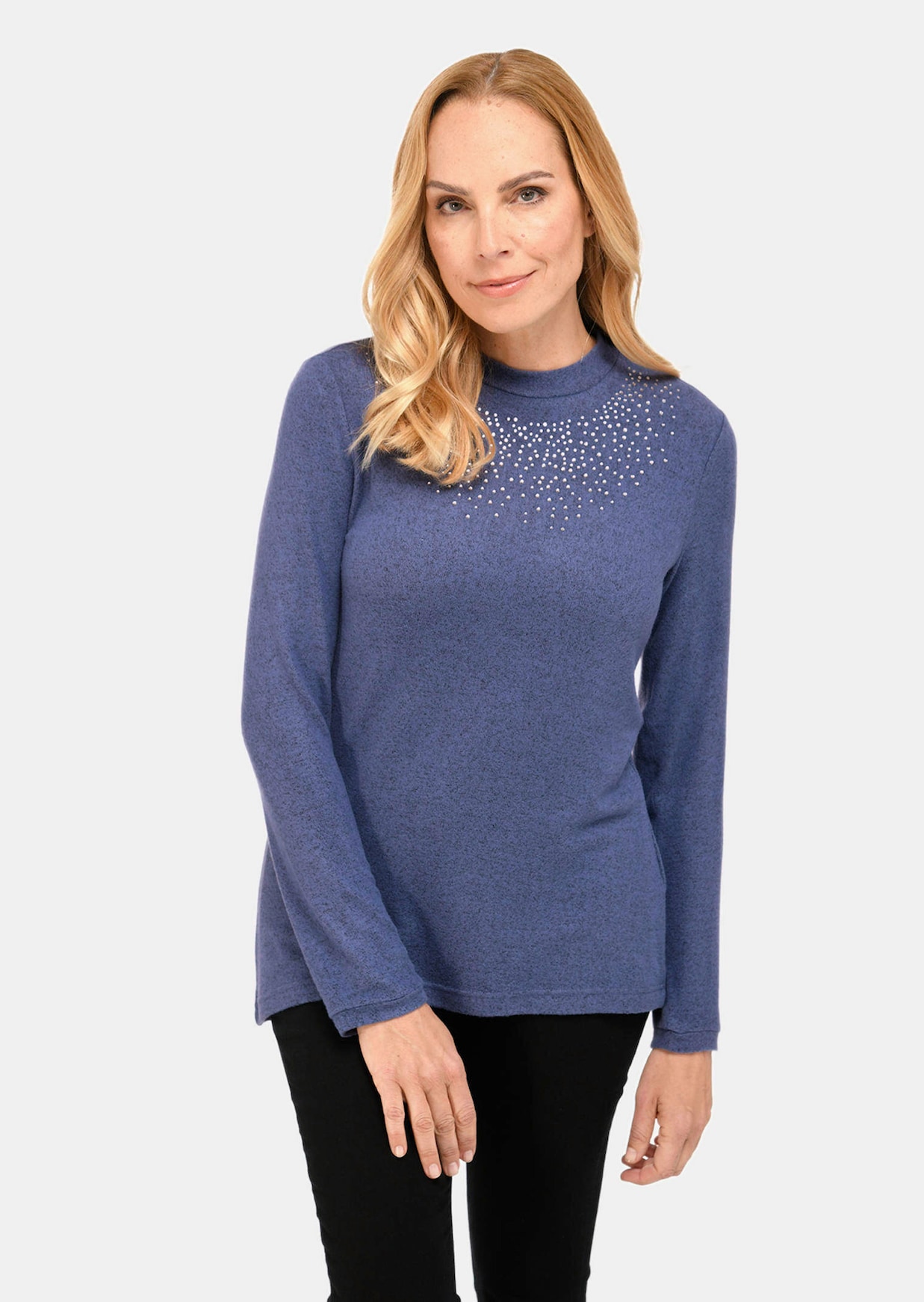 Confortable T-shirt avec pierres scintillantes