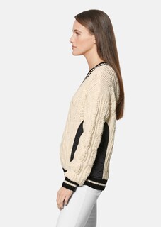 Zopfmuster-Pullover mit wattierten Steppeinsätzen thumbnail 5