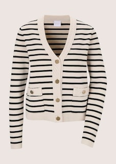 Cardigan à rayures avec boutons décoratifs thumbnail 7