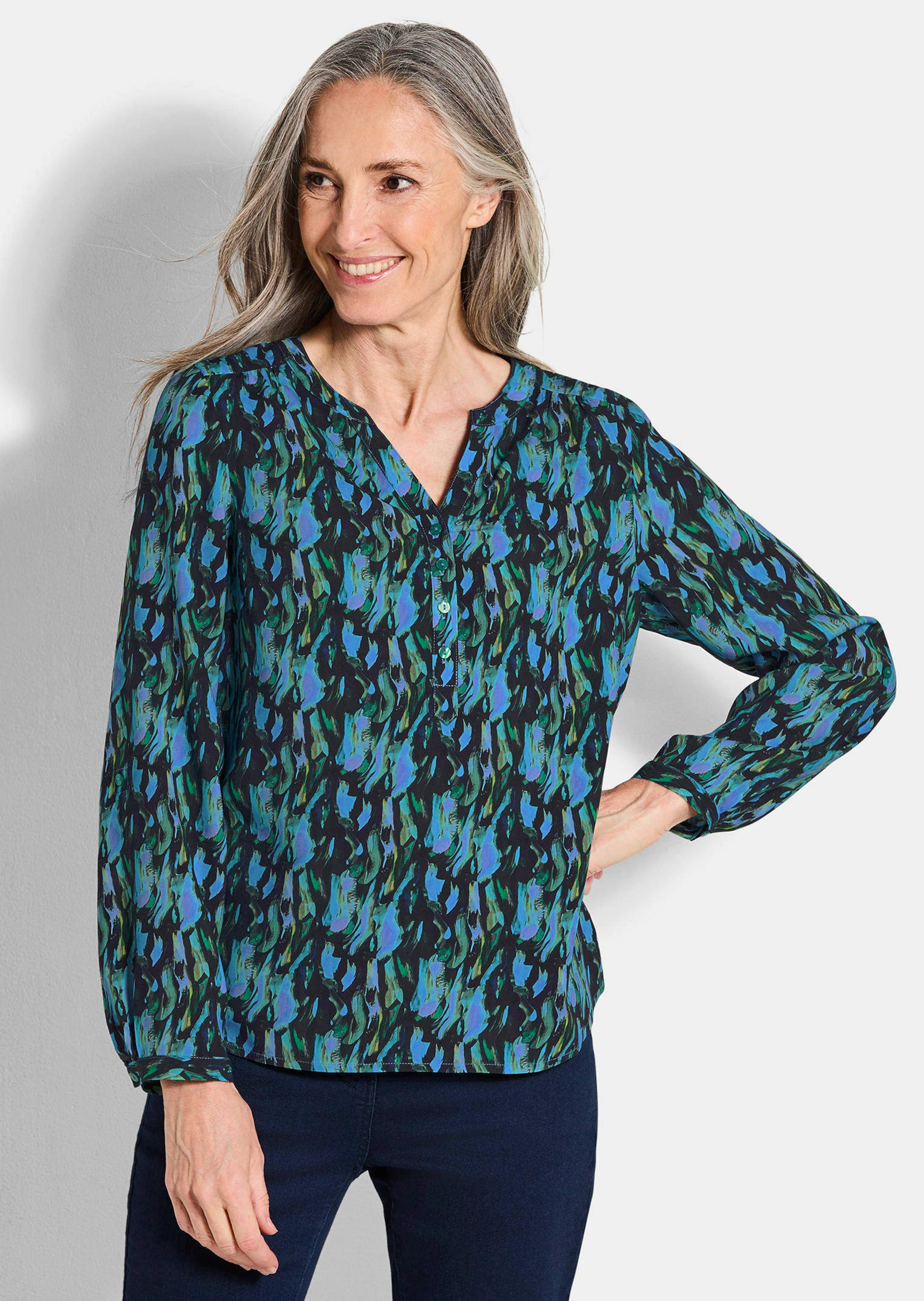 Druckbluse im Unikat-Print