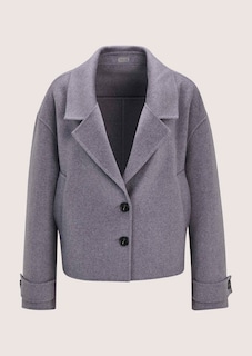 Kurze Doubleface-Wolljacke mit Kaschmir-Anteil thumbnail 7