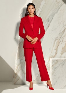 Ankle-free jersey trousers with centre creases thumbnail 1