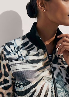 Sweatjack met opstaande kraag en animalprint thumbnail 6